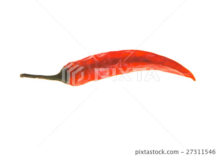 green and red chili pepper isolated on a white  27311546