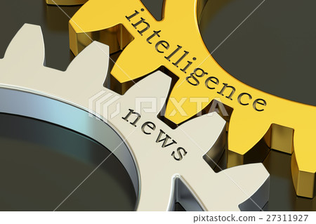 intelligence news concept on the gearwheels 27311927