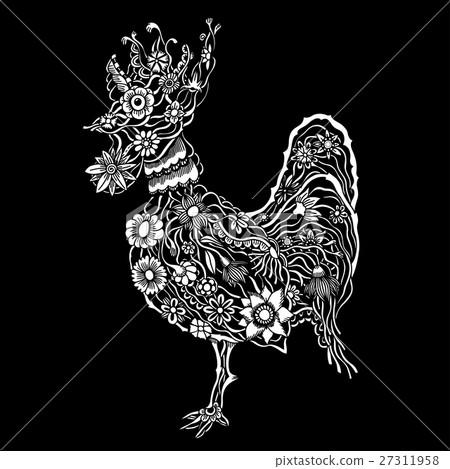 floral ornate rooster 27311958