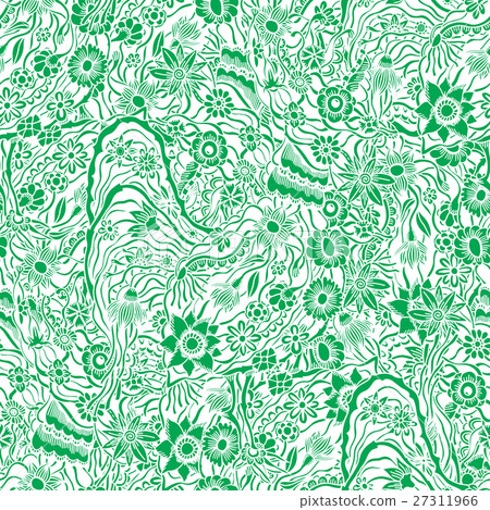 Monochrome Floral Pattern. 27311966