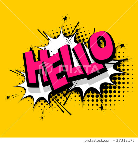 Lettering hello, positive label balloon 27312175