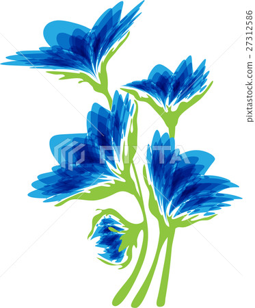 Blue flowers on a white background 27312586