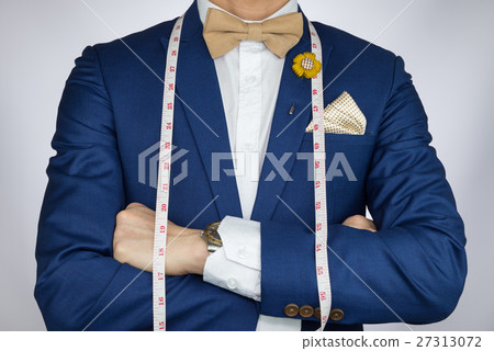 man blue suit bowtie, brooch pocket square carry man blue suit bowtie, brooch pocket square carry 27313072