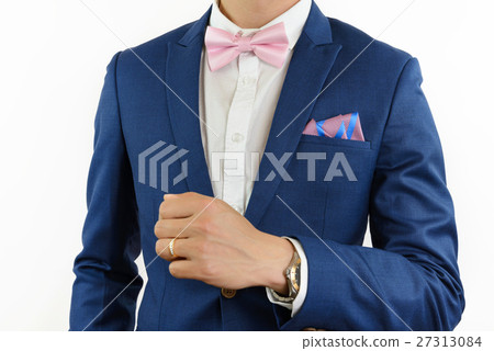 man in blue suit bowtie, pocket square man in blue suit bowtie, pocket square 27313084