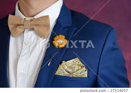 man in blue suit bowtie, pocket square man in blue suit bowtie, pocket square 27314057