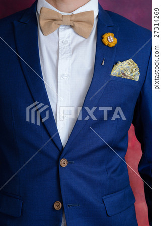 man in blue suit bowtie, pocket square man in blue suit bowtie, pocket square 27314269