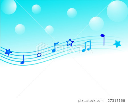 Musical note & shabby jade blue background 27315166