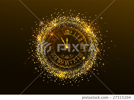 Midnight New Year. Clock with Roman numerals and 27315204