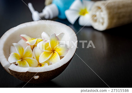 coconut and Plumeria flower 27315586