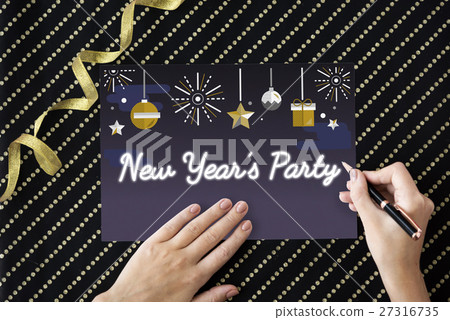 New Year's Party Celebration Annual Festival Concept 27316735