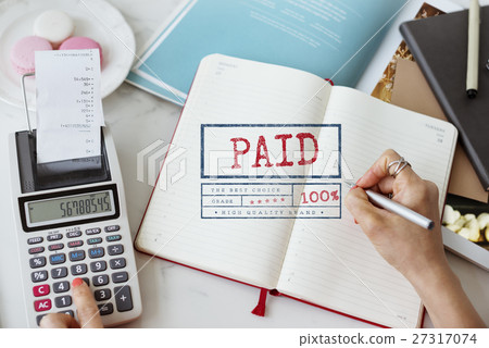 Paid Pay Receipt Finance Accounting Graphic Concept 27317074
