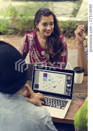 Indian Community Togetherness Technology Concept Indian Community Togetherness Technology Concept 27318690