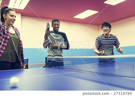 Table Tennis Ping-Pong Friends Sport Concept Table Tennis Ping-Pong Friends Sport Concept 27318784