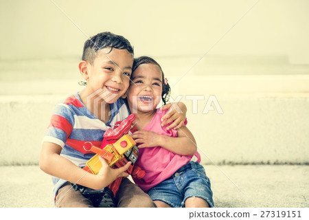 Brother Sister Elementary Childhood Kid Playful Concept Brother Sister Elementary Childhood Kid Playful Concept 27319151