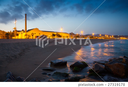 Twilight view of beach at Badalona 27319178