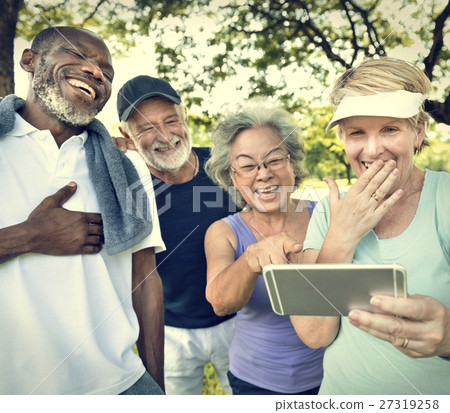 Senior Group Friends Exercise Relax Concept Senior Group Friends Exercise Relax Concept 27319258
