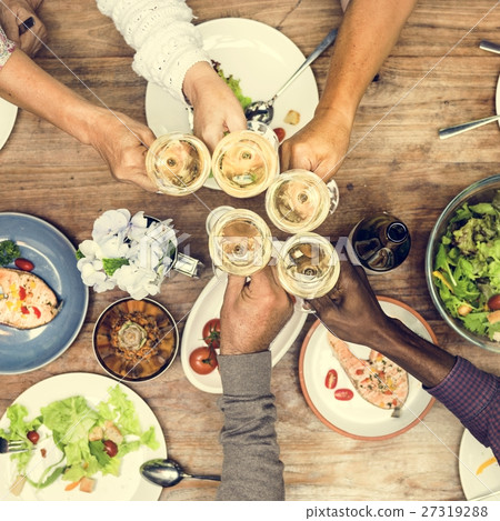 Group of Friends Celebration Happy Meal Concept Group of Friends Celebration Happy Meal Concept 27319288