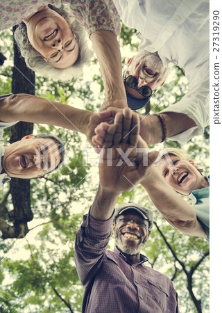 Group Of Senior Retirement Exercising Togetherness Concept Group Of Senior Retirement Exercising Togetherness Concept 27319290
