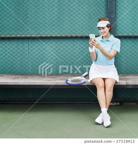 Tennis Asian Ethnicity Athlete Girl Woman Young Concept Tennis Asian Ethnicity Athlete Girl Woman Young Concept 27319413