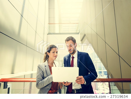 Business People Discussion Laptop Technology Togetherness Concep 27319634