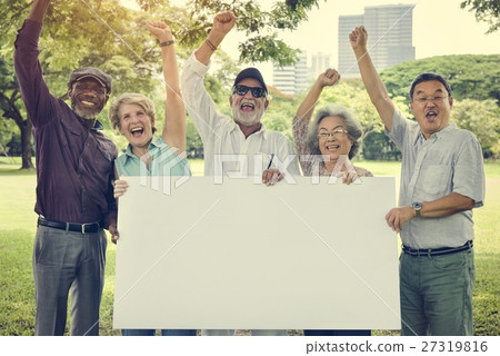 Senior Adult Friendship Togetherness Banner Placard Copy Space C Senior Adult Friendship Togetherness Banner Placard Copy Space C 27319816