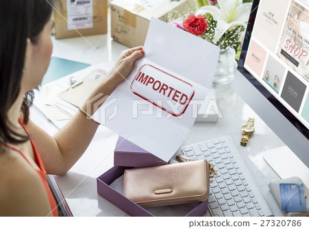 Pending Imported Purchase Business Concept 27320786