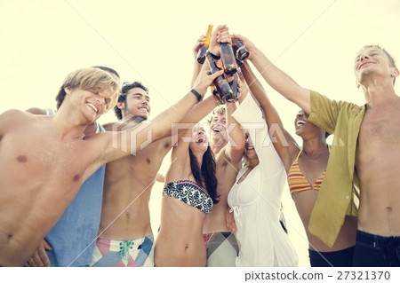 Beach Party Freedom Vacation Leisure Activity Concept Beach Party Freedom Vacation Leisure Activity Concept 27321370