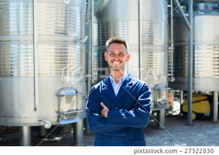 Portrait of young man winery worker. 27322830