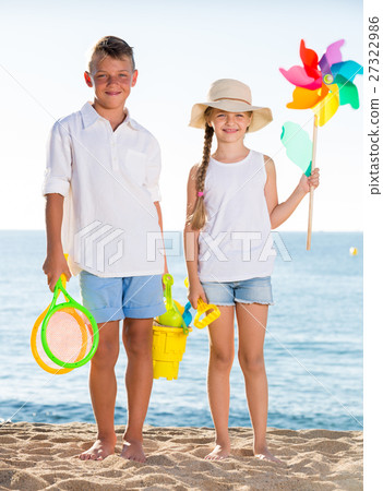 two kids toys beach 27322986