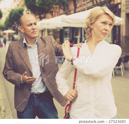 angry woman outdoors 27323085