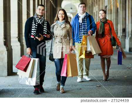 People walking with shopping bags 27324439