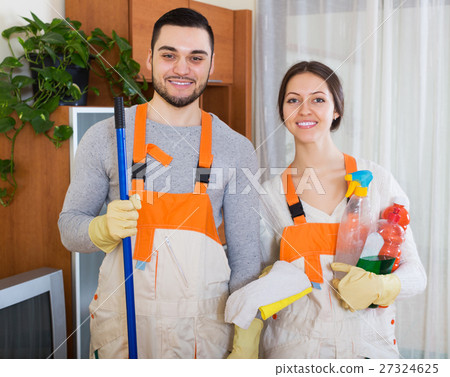 Professional cleaners with equipment Professional cleaners with equipment 27324625