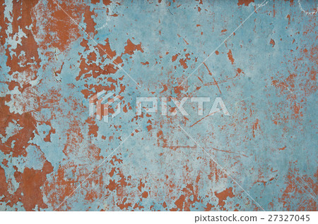 Plastered wall with peeling paint in red, blue Plastered wall with peeling paint in red, blue 27327045