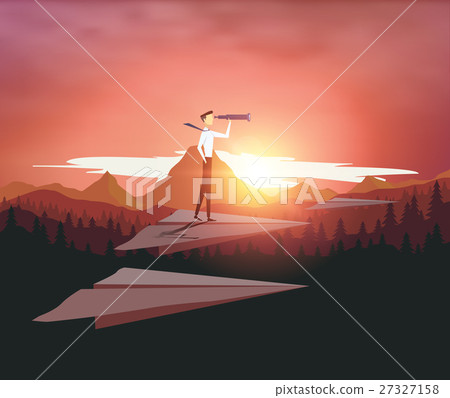 Businessman searches for suscess. 27327158