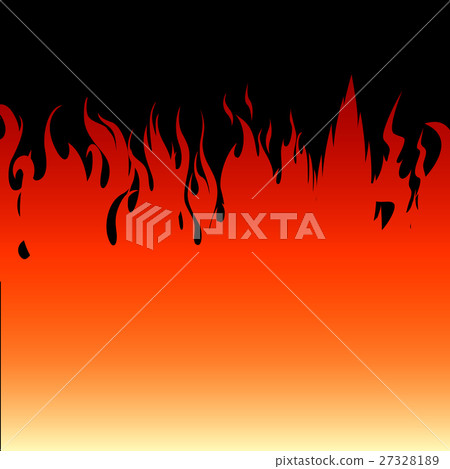 Fire flames on a black background - Stock Illustration [27328189] - PIXTA
