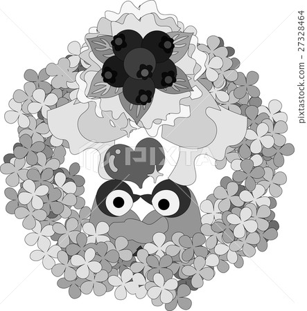 Cute baby penguin and beautiful lease 27328464