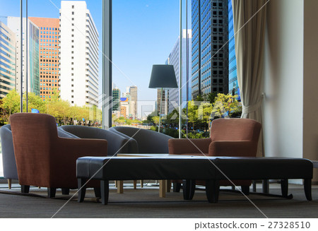 living room which can see cityscape at sunset living room which can see cityscape at sunset 27328510