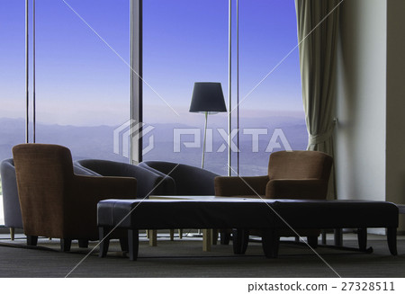 living room which can see cityscape at sunset living room which can see cityscape at sunset 27328511
