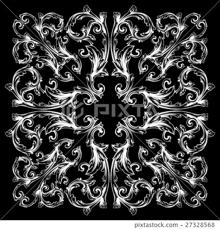 Vintage baroque frame engraving scroll ornament 27328568