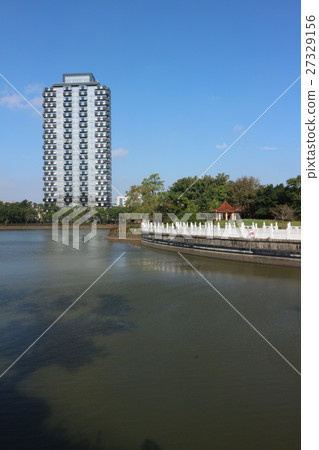 The reflection of the lake with apartment The reflection of the lake with apartment 27329156