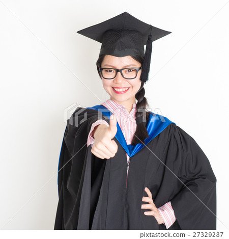 University student thumb up and smiling 27329287