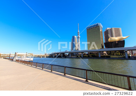 從Sumidagawa Terrace看東京天空樹,區政府,朝日啤酒廠總部 從Sumidagawa Terrace看東京天空樹,區政府,朝日啤酒廠總部 27329622