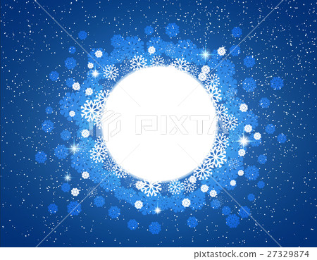 snowflakes round frame Christmas dark blue design - Stock Illustration ...