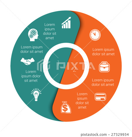 pie chart diagram two positions 27329934