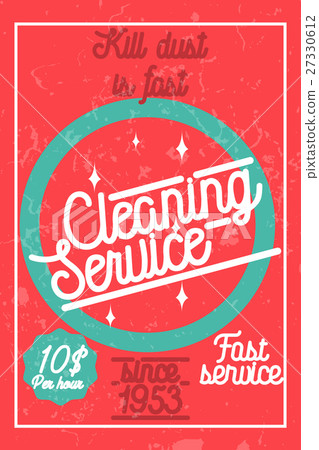 Color vintage cleaning service banner. Color vintage cleaning service banner. 27330612
