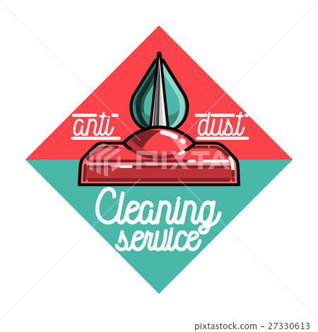 Color vintage cleaning service emblem. 27330613