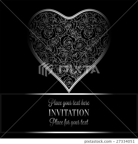 Romantic background with antique, luxury black and 27334051