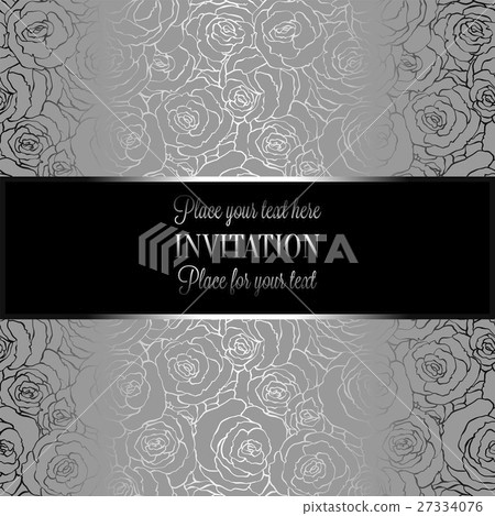 Abstract background with roses, luxury metal 27334076