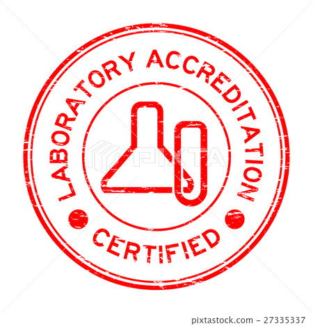 Grunge laboratory accreditation certified stamp 27335337