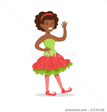 Girl With Afro Hairdo Dressed As Santa Claus Girl With Afro Hairdo Dressed As Santa Claus 27335536